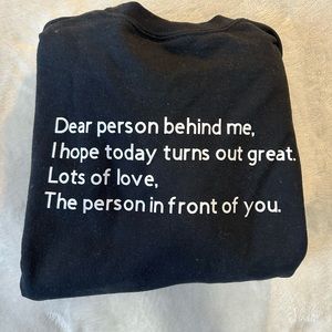 black crewneck size small white print